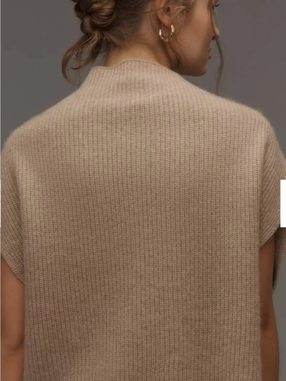 Anthropologie Beige 100% Cashmere Enza Poncho Vest. NWOT. - Picture 3 of 5
